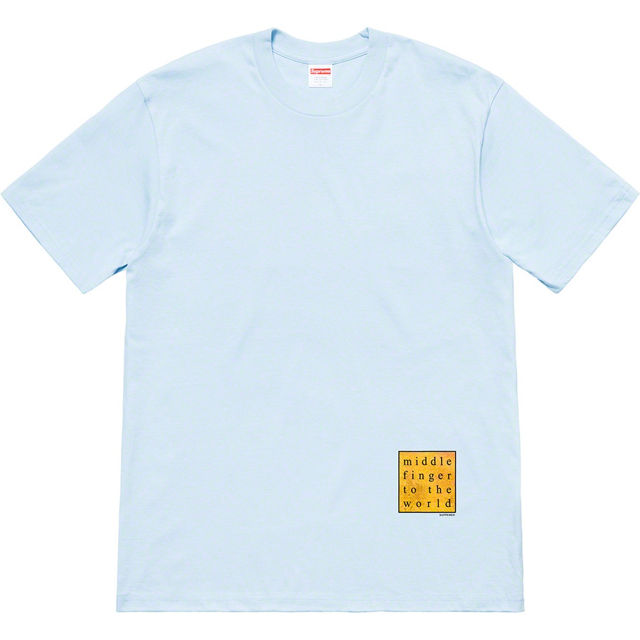 Supreme Middle Finger To The World Tee Light Blue - Novelship